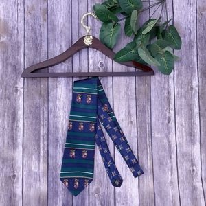 Oscar de la Renta silk tie w/ family shield crest